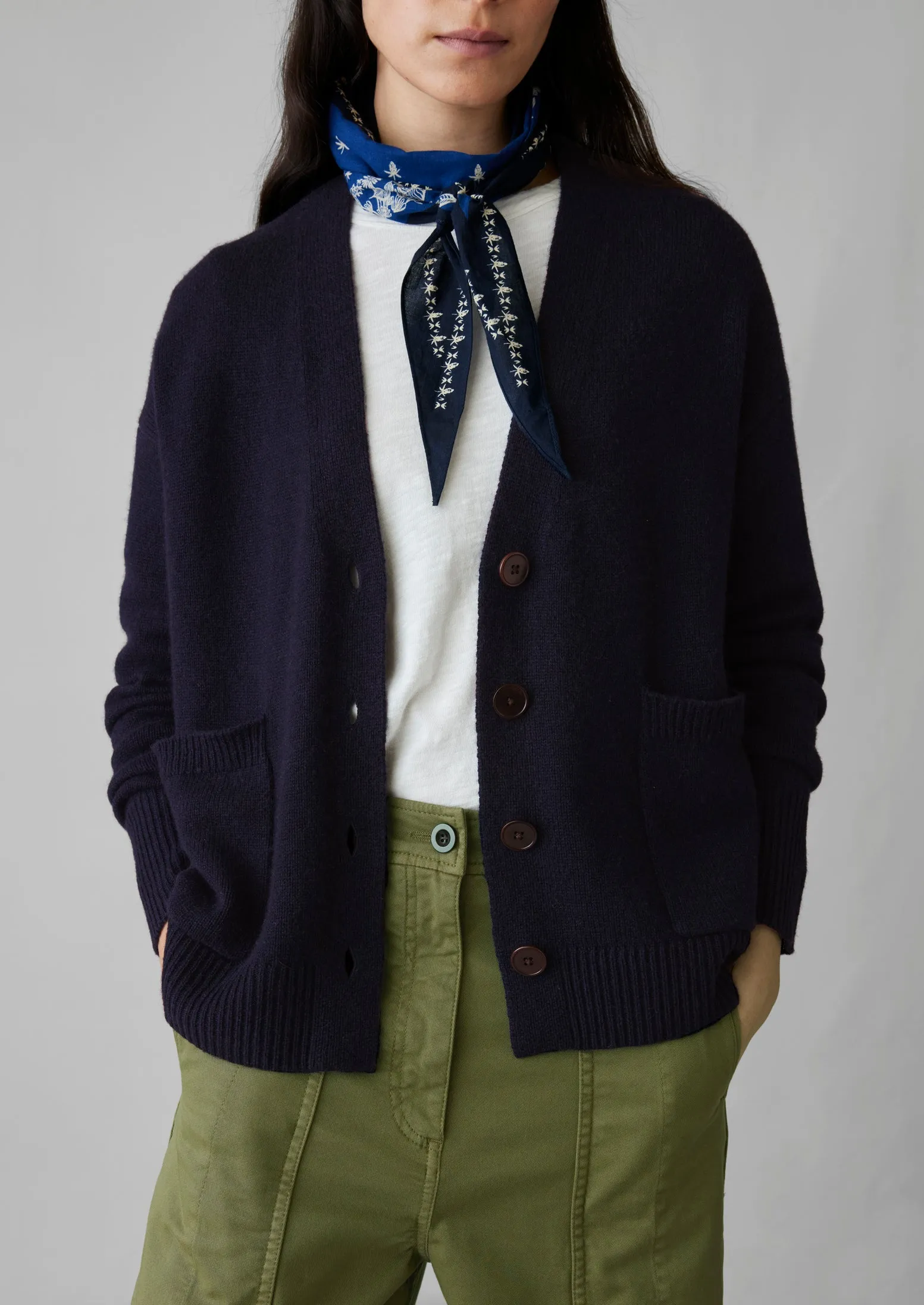 Wool Cashmere Boxy Cardigan | Darkest Navy sold by TOAST product image thumbnail 3