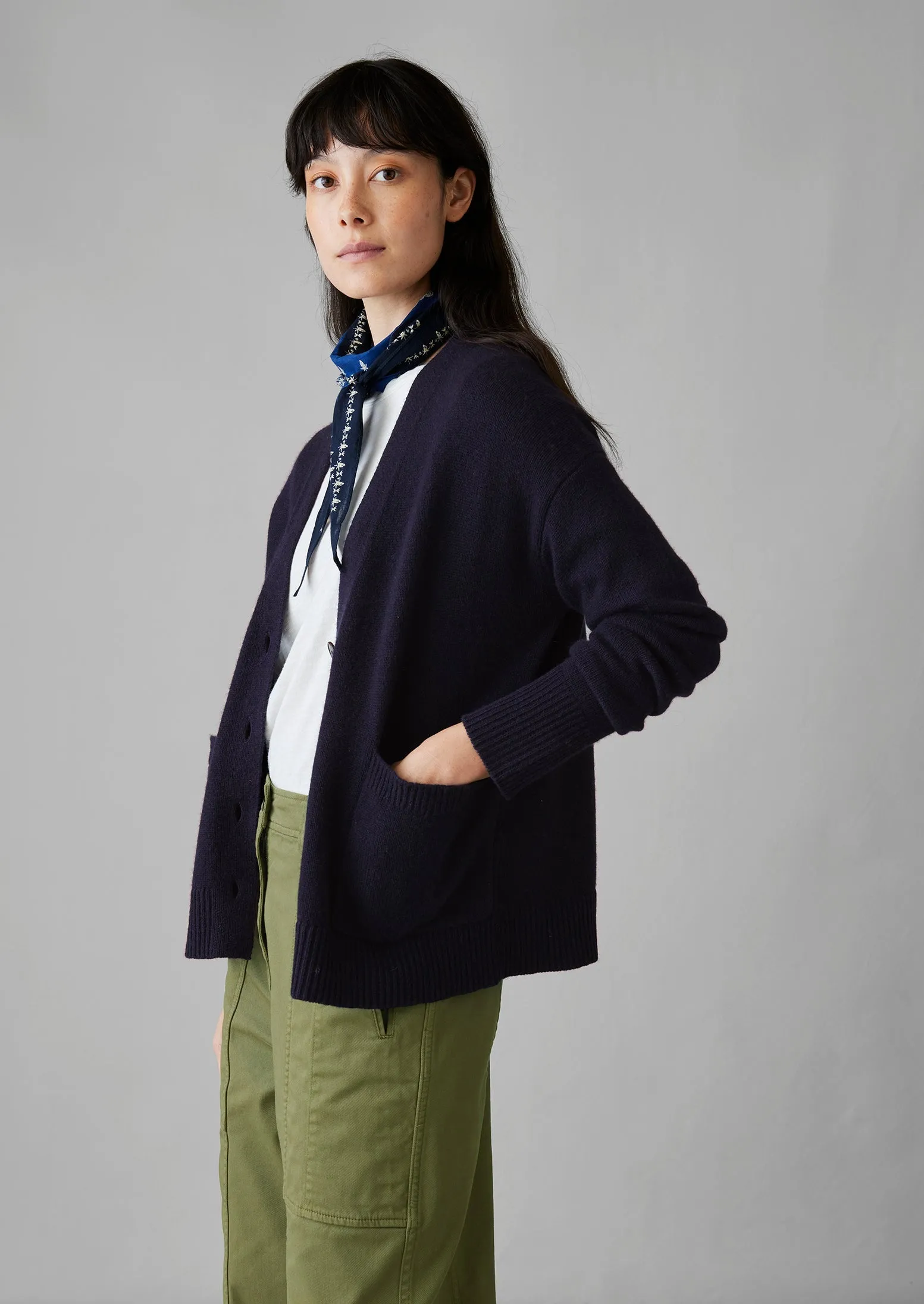 Wool Cashmere Boxy Cardigan | Darkest Navy sold by TOAST product image thumbnail 2