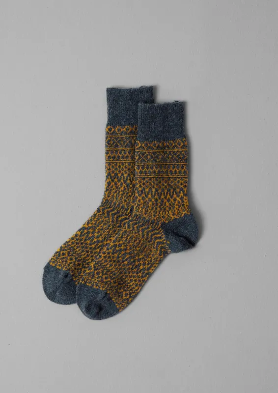 Nishiguchi Kutsushita Wool Socks | Navy sold by TOAST