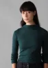 Aster Wool Lyocell High Neck Tee | Dark Green sold by TOAST