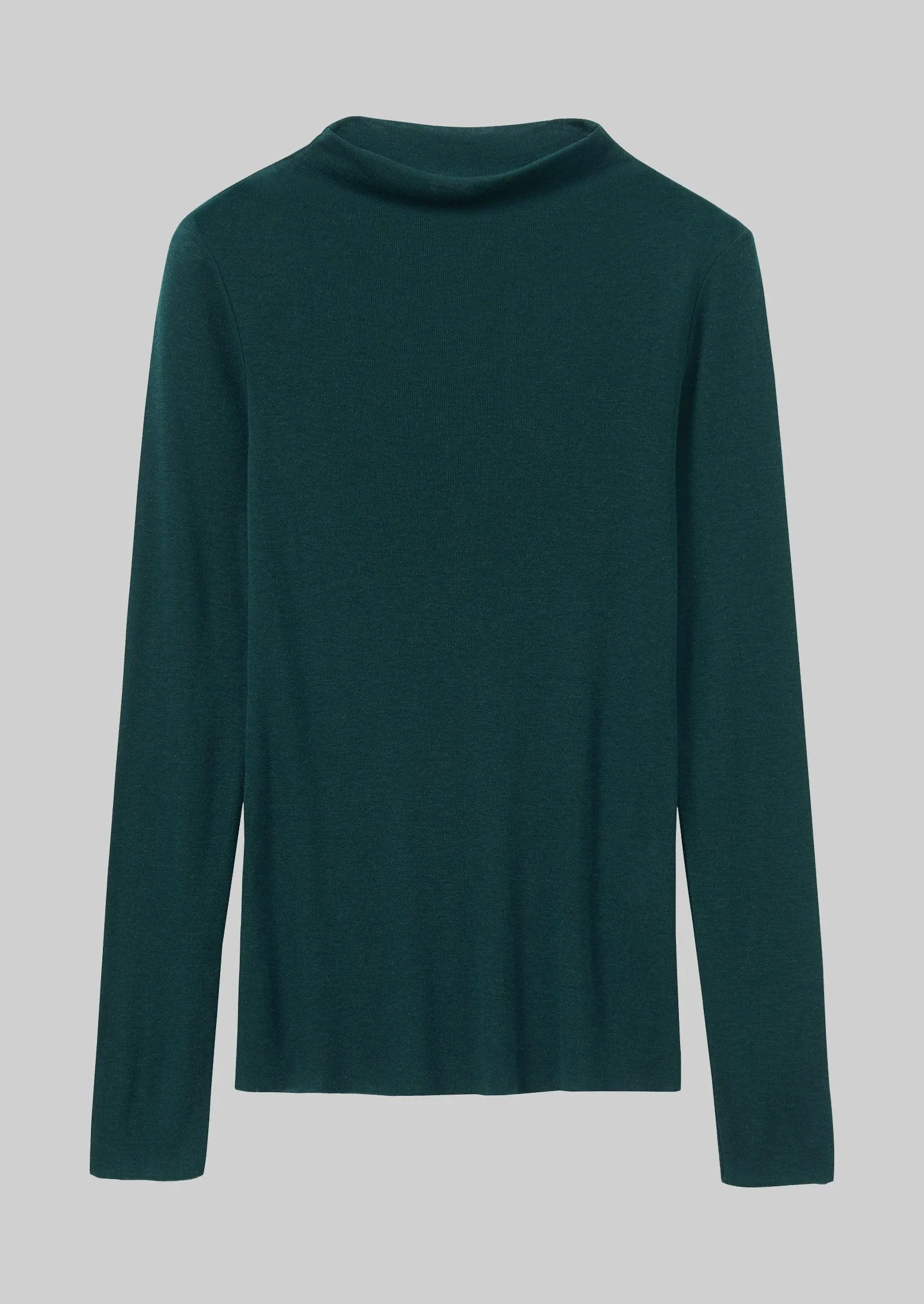 Aster Wool Lyocell High Neck Tee | Dark Green sold by TOAST