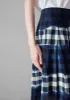 Dip Dye Stripe Gingham Cotton Skirt | Navy/Ecru sold by TOAST