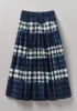Dip Dye Stripe Gingham Cotton Skirt | Navy/Ecru sold by TOAST