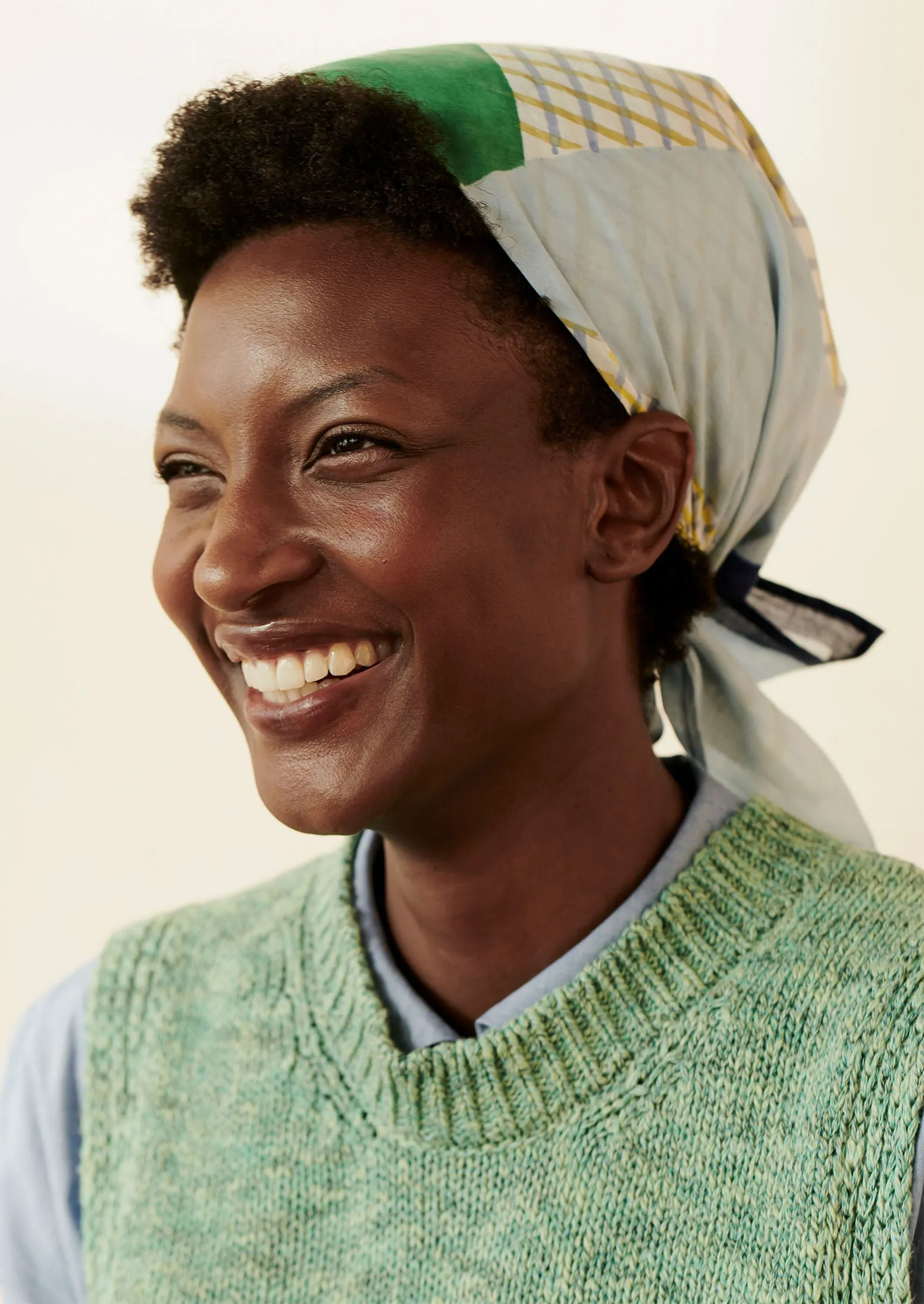 Chunky Cotton Knitted Tank | Turquoise sold by TOAST product image thumbnail 3