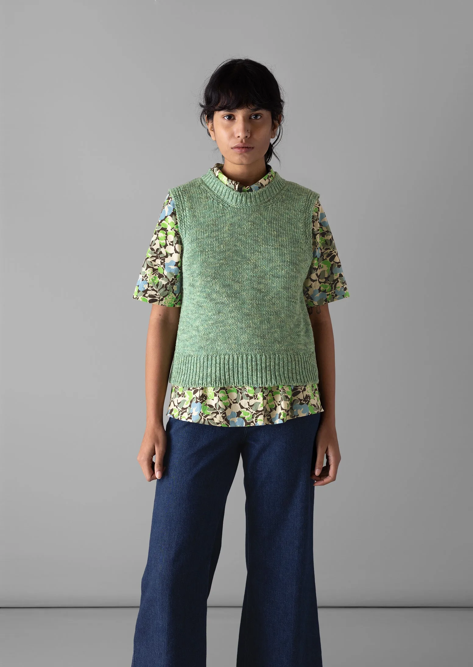 Chunky Cotton Knitted Tank | Turquoise sold by TOAST product image thumbnail 4