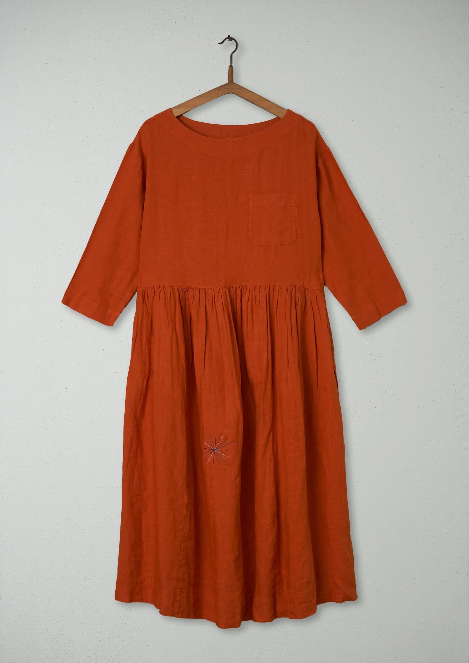 Renewed Boat Neck Linen Dress Size M (089) | Tangerine sold by TOAST
