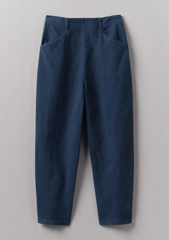 Alix Garment Dyed Stripe Trousers | Dark Indigo sold by TOAST