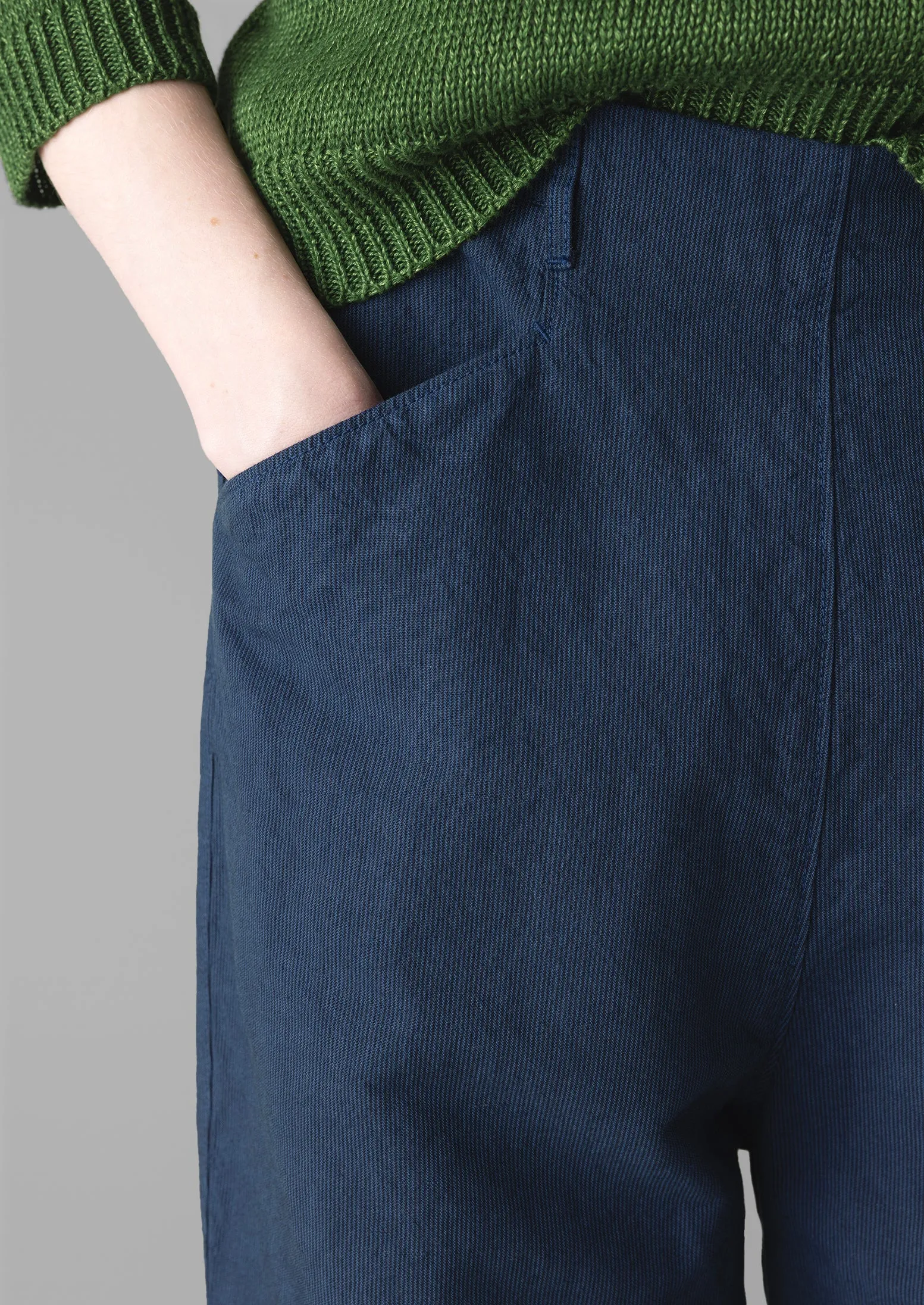 Alix Garment Dyed Stripe Trousers | Dark Indigo sold by TOAST product image thumbnail 3