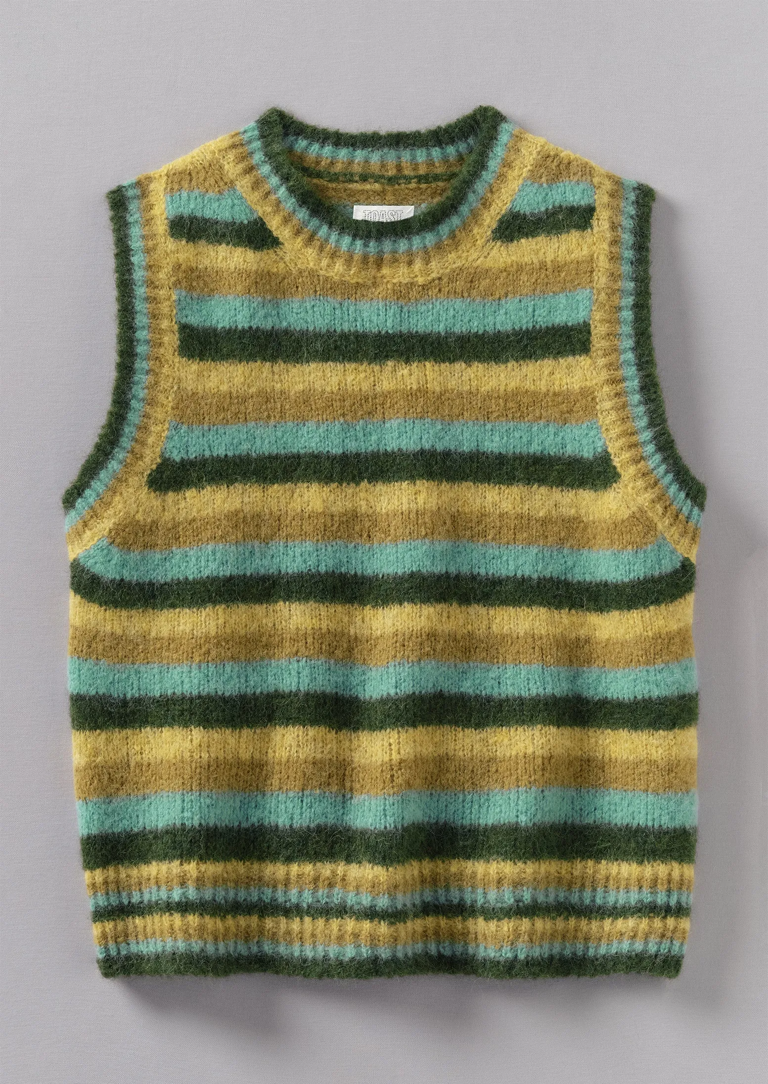 Brushed Alpaca Blend Stripe Tank | Olive Multi sold by TOAST