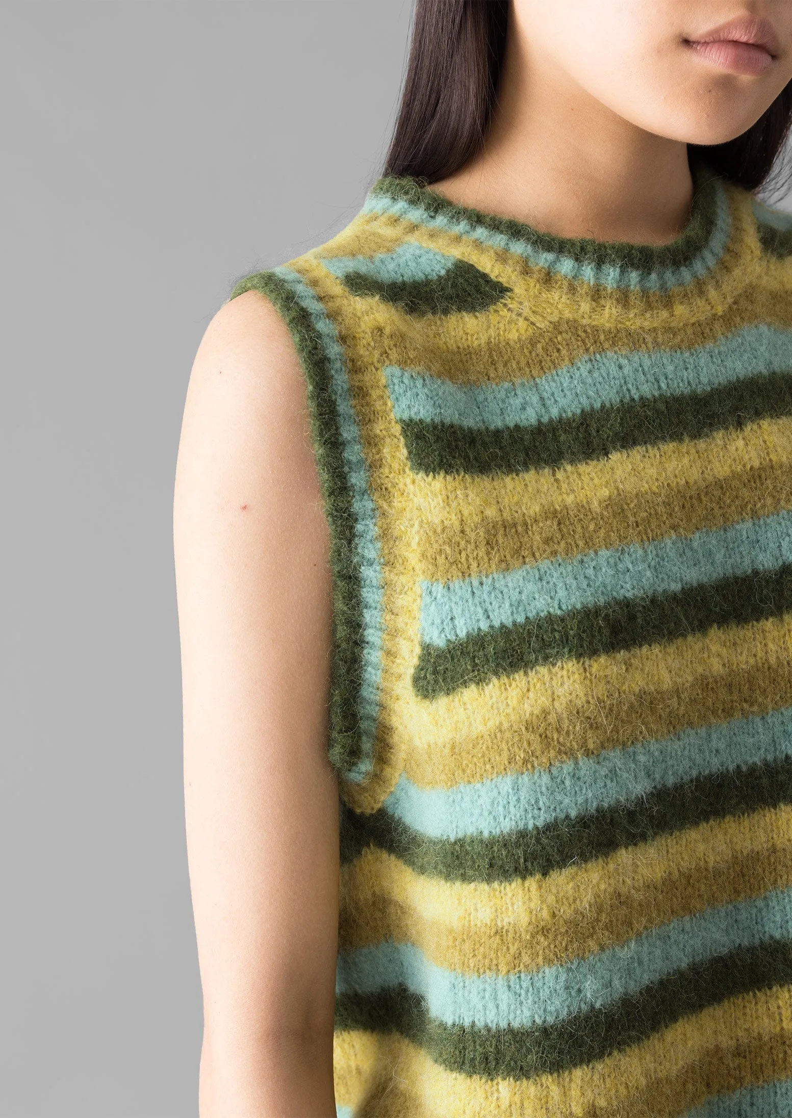 Brushed Alpaca Blend Stripe Tank | Olive Multi sold by TOAST product image thumbnail 5
