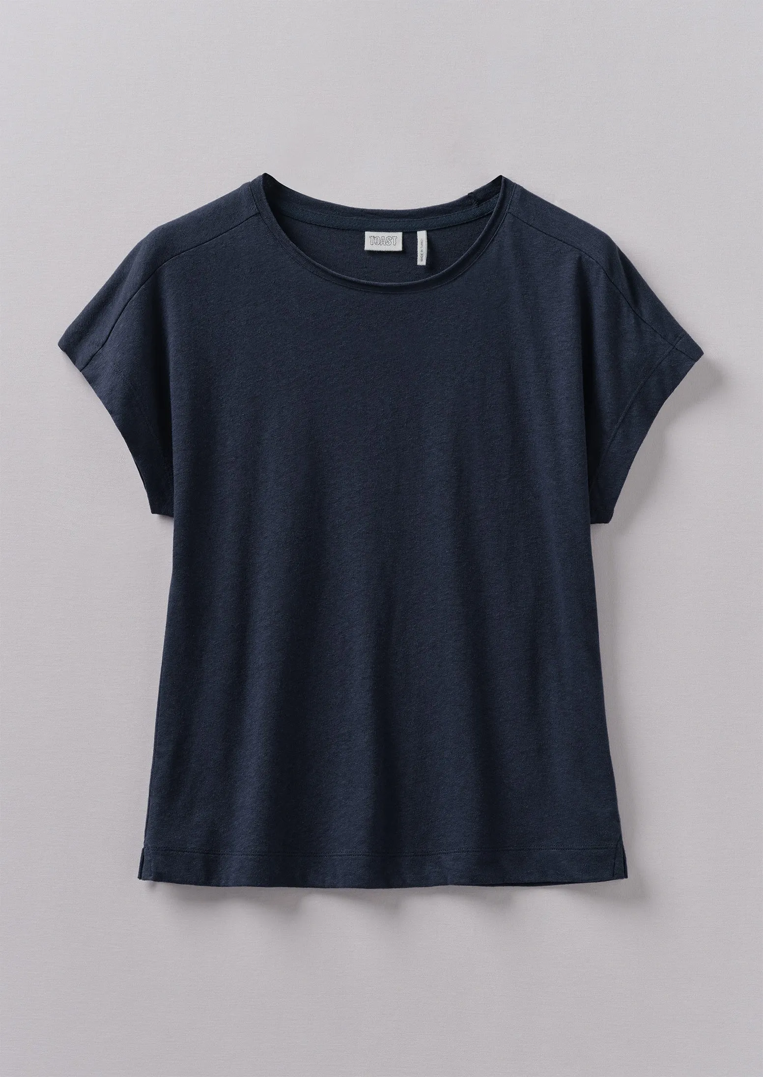 Crew Neck Cotton Hemp Tee | Liquorice Navy sold by TOAST