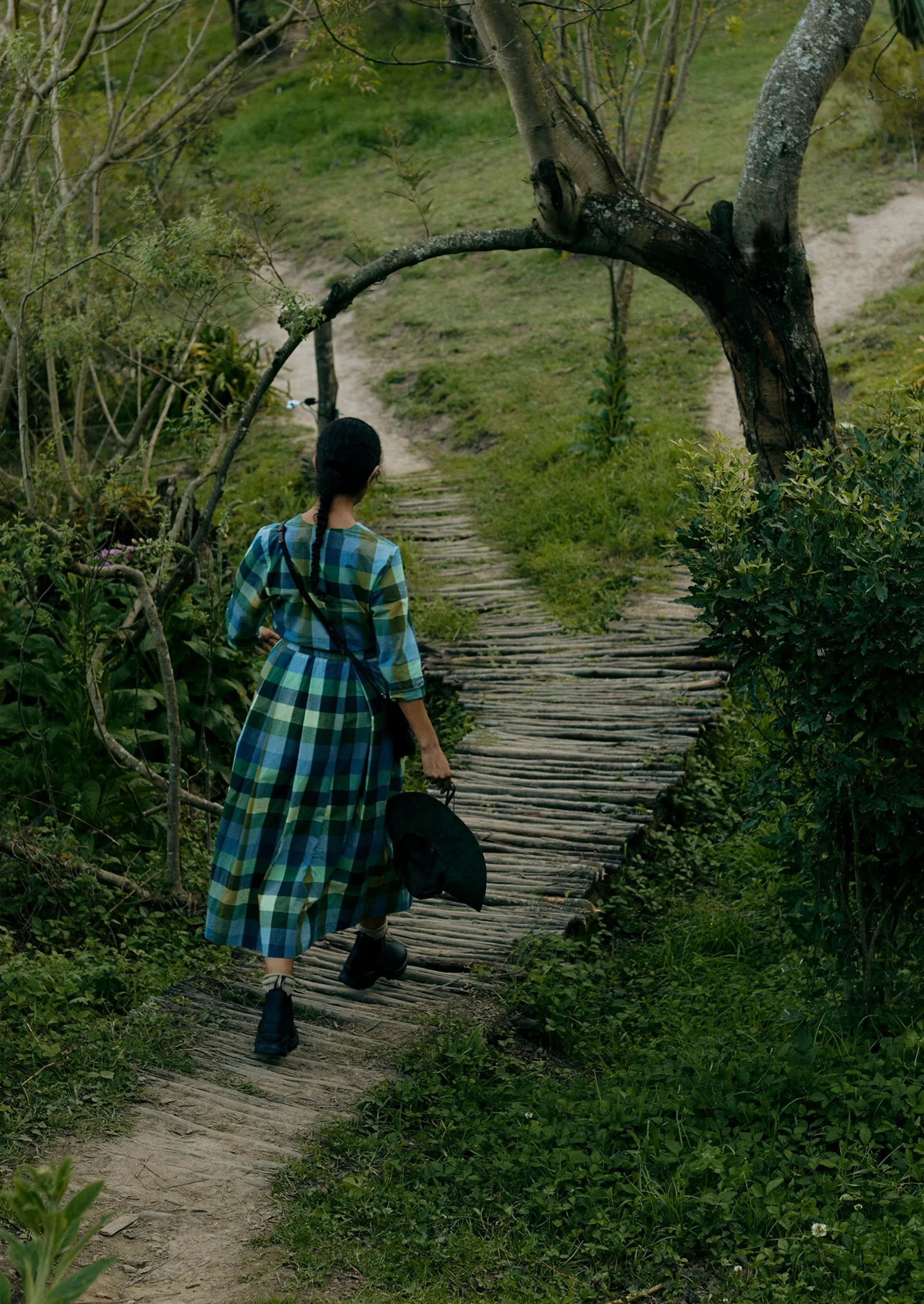 Cabin Check Organic Cotton Dress | Juniper sold by TOAST product image thumbnail 3