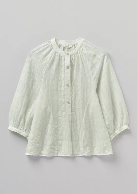 Reeds Cotton Linen Check Top | Off White sold by TOAST
