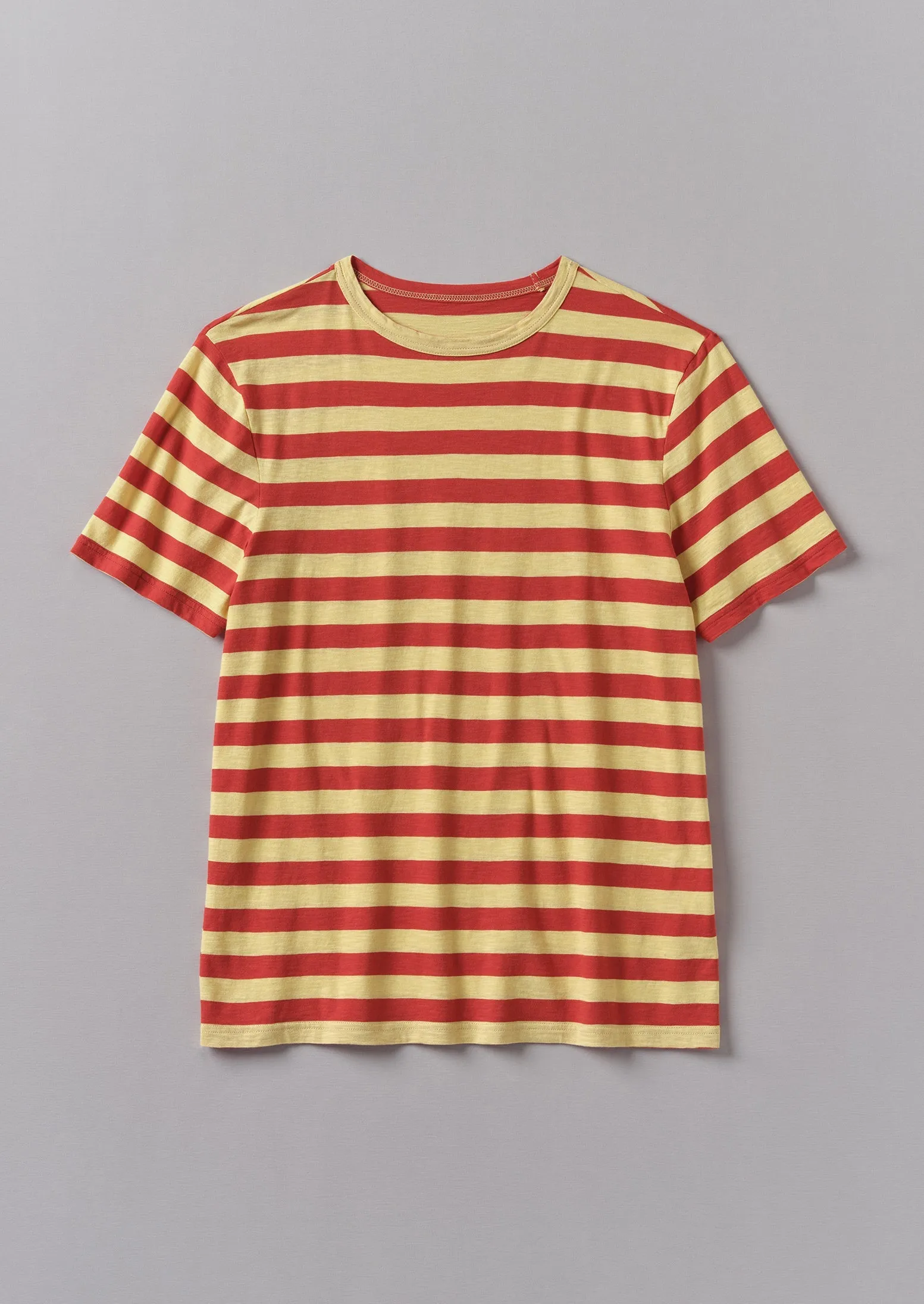 Theo Bold Stripe Cotton Tee | Red/Corn sold by TOAST