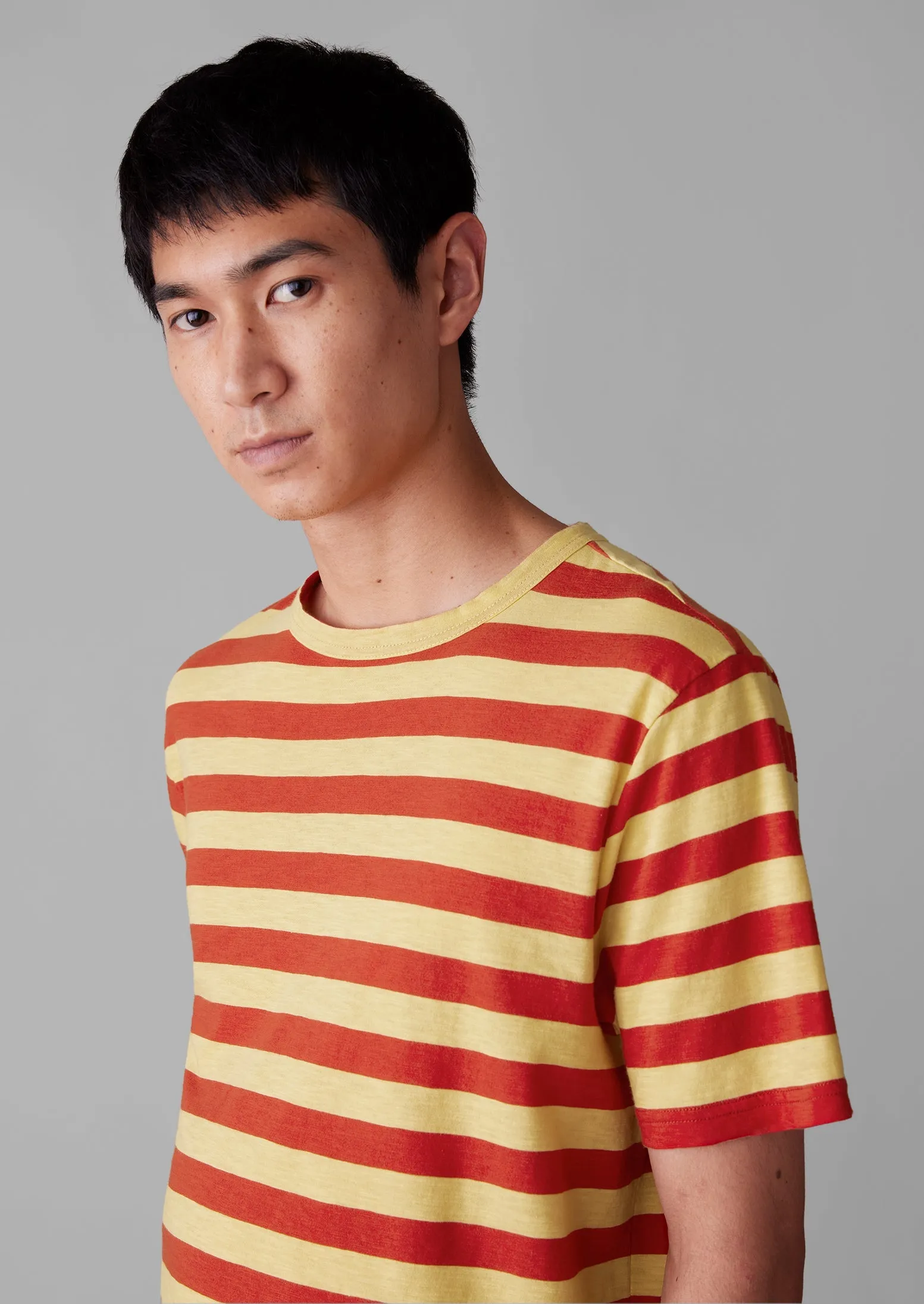 Theo Bold Stripe Cotton Tee | Red/Corn sold by TOAST product image thumbnail 3