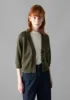 Half Sleeve Fine Alpaca Cardigan | Dark Olive sold by TOAST
