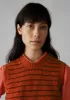 Stripe Donegal Merino Knitted Tank | Harissa/Red sold by TOAST