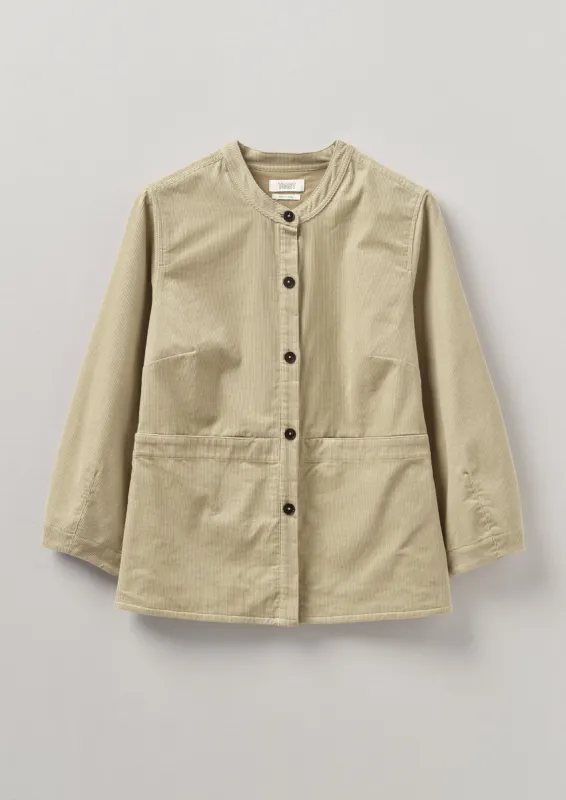 Front Pocket Soft Organic Cord Shirt | Stone sold by TOAST