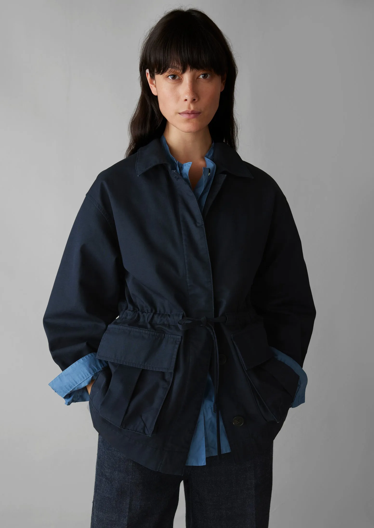 Compact Organic Cotton Utility Jacket | Liquorice Navy sold by TOAST product image thumbnail 5