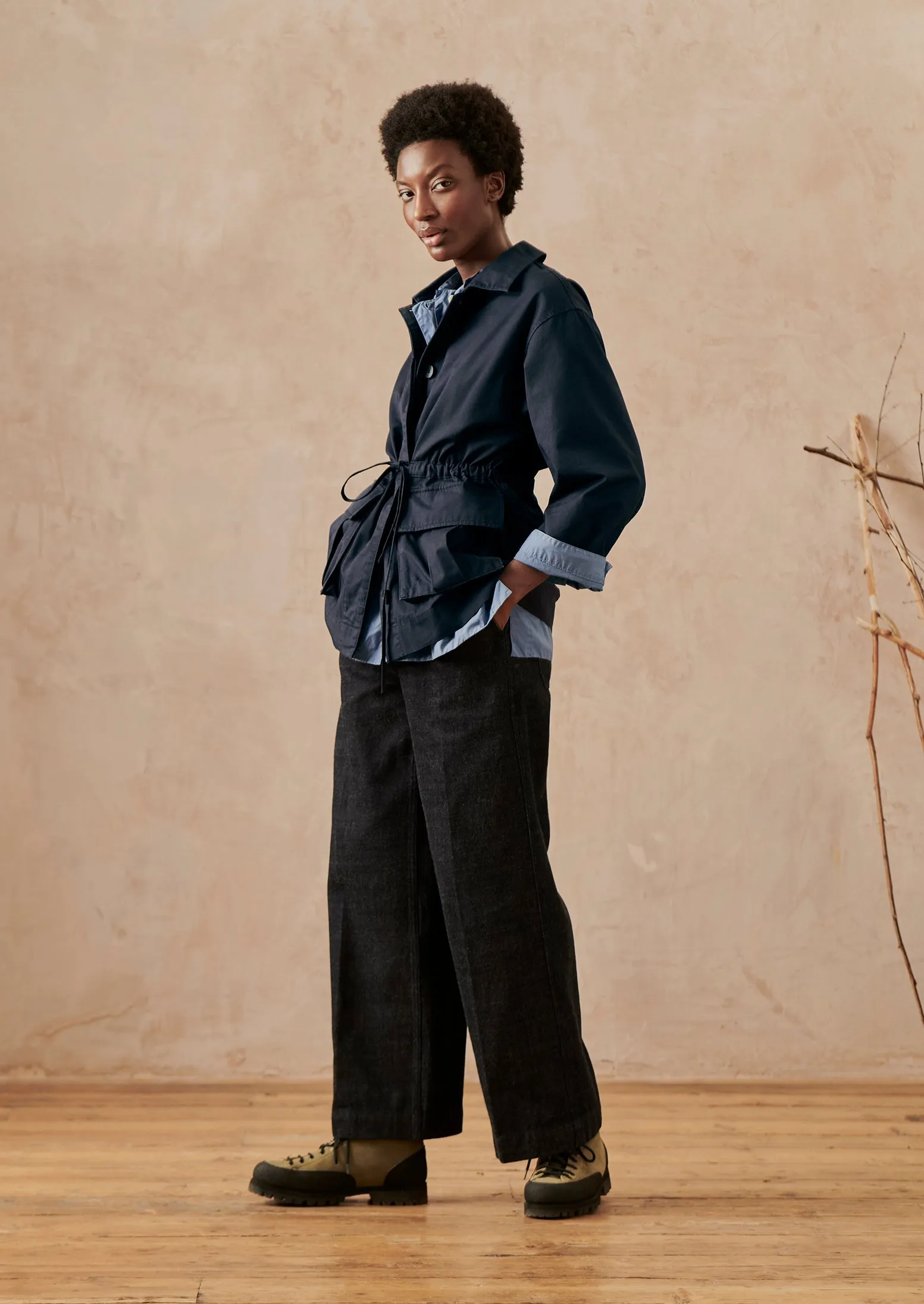 Compact Organic Cotton Utility Jacket | Liquorice Navy sold by TOAST product image thumbnail 3