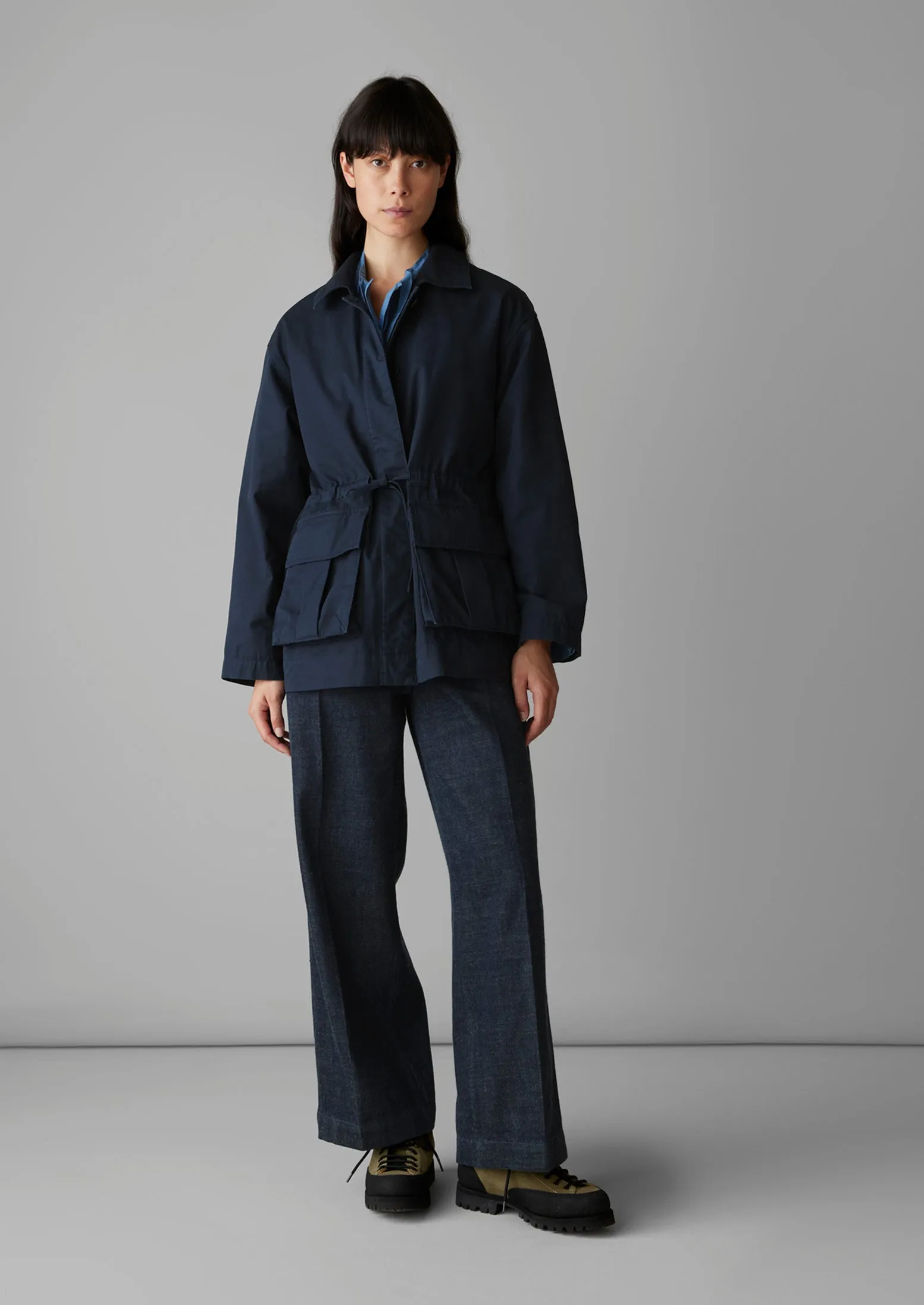 Compact Organic Cotton Utility Jacket | Liquorice Navy sold by TOAST product image thumbnail 4