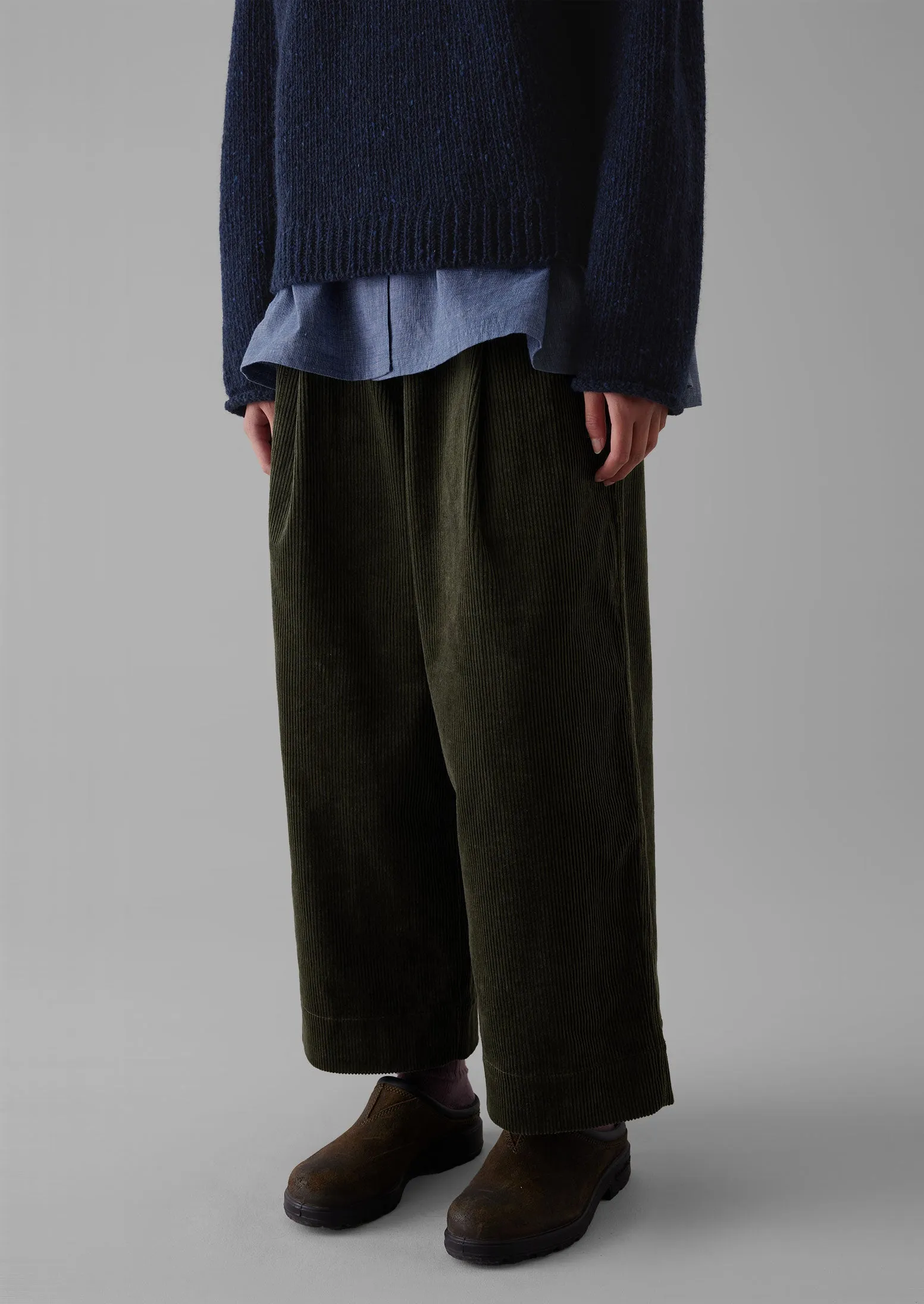Organic Cord Pleat Front Trousers | Seaweed sold by TOAST product image thumbnail 4