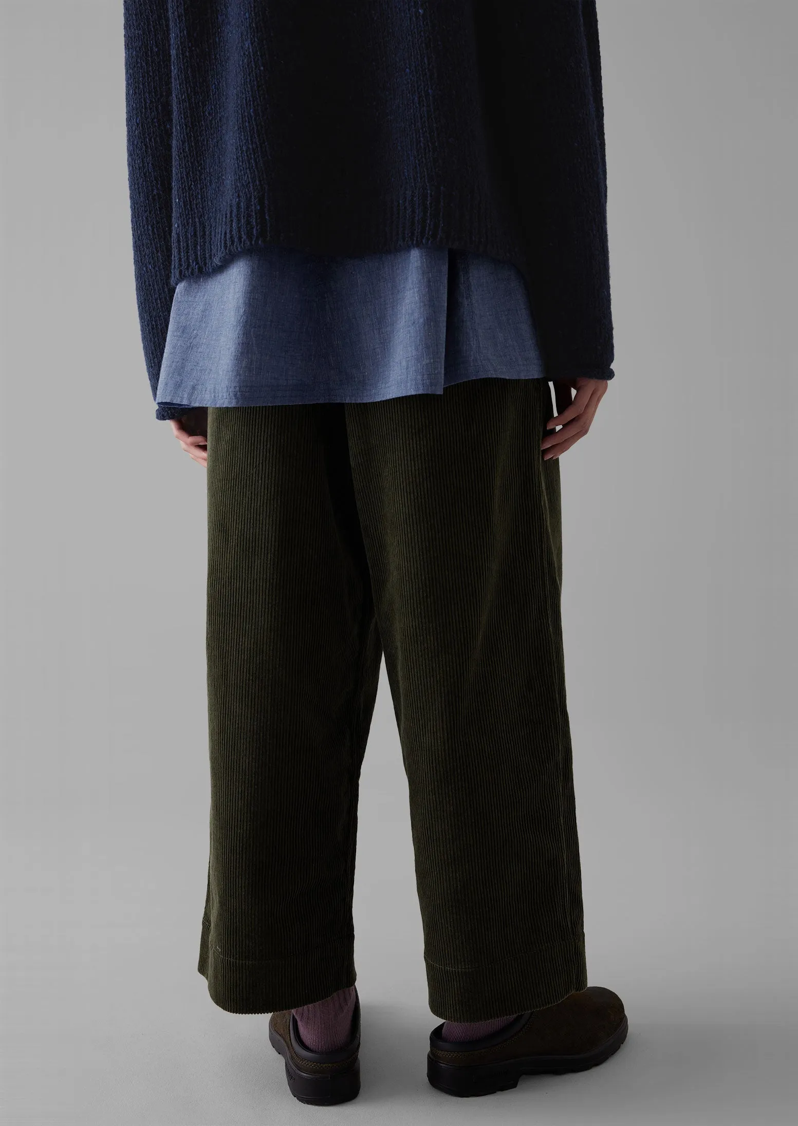 Organic Cord Pleat Front Trousers | Seaweed sold by TOAST product image thumbnail 5