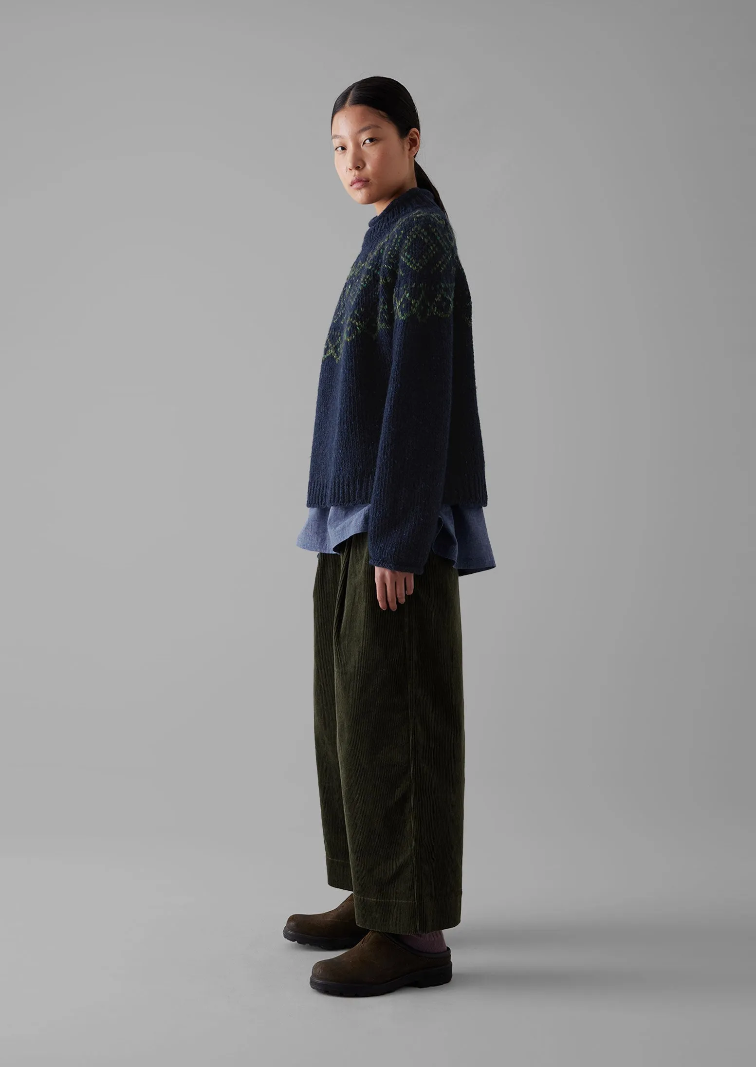 Organic Cord Pleat Front Trousers | Seaweed sold by TOAST product image thumbnail 3