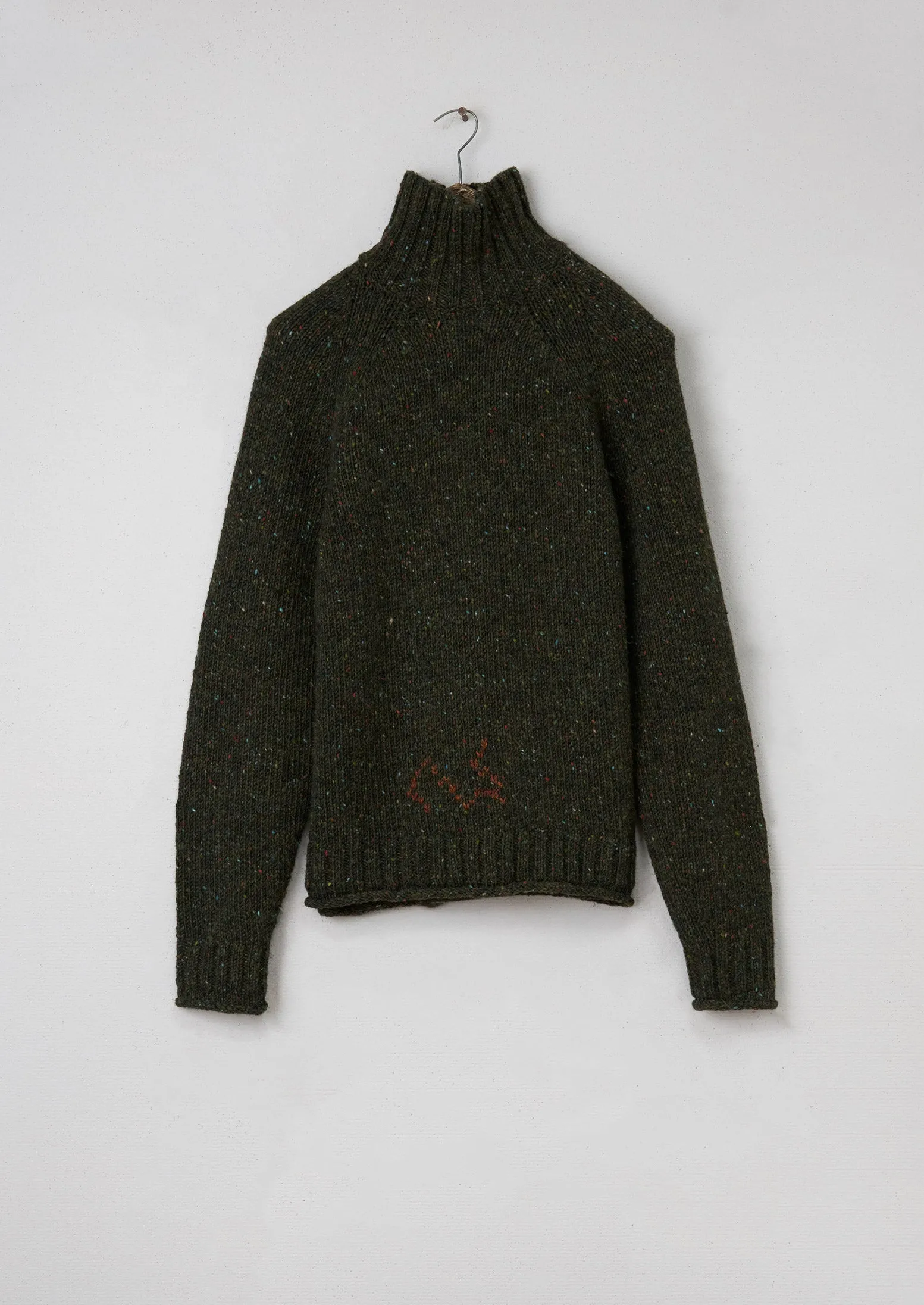 Renewed Mens Donegal Roll Neck Sweater Size M (004) | Khaki sold by TOAST