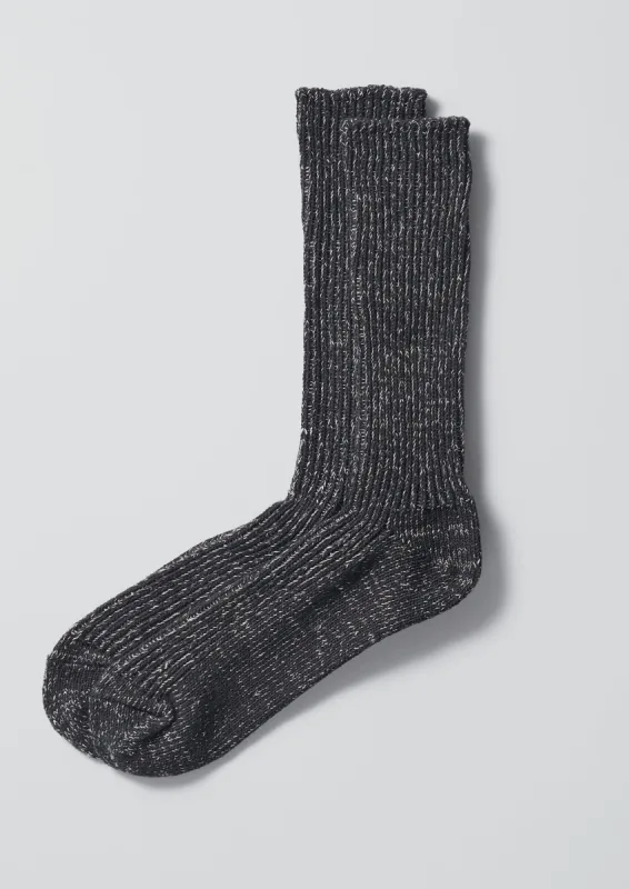 Nishiguchi Kutsushita Hemp Cotton Socks | Black sold by TOAST