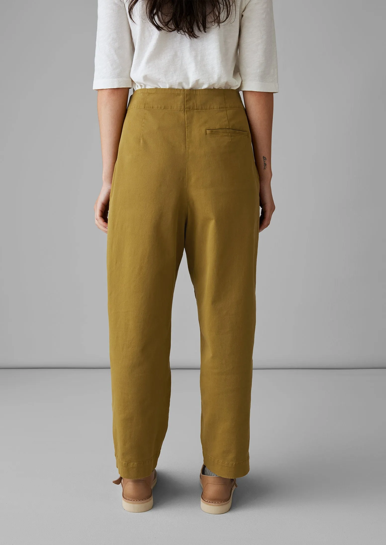 Cotton Twill Side Button Trousers | Almond sold by TOAST product image thumbnail 5