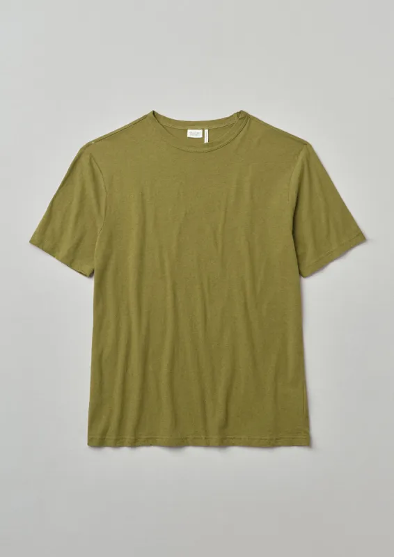 Theo Cotton Linen Short Sleeve Tee | Antique Green sold by TOAST