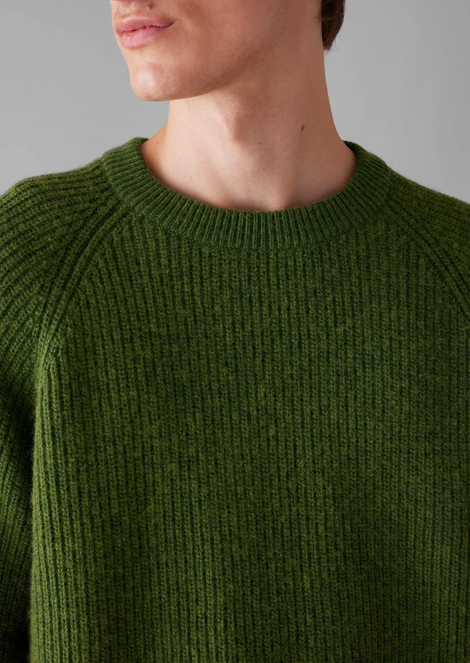Fisherman Rib Cotton Wool Sweater | Lawn Green sold by TOAST product image thumbnail 3