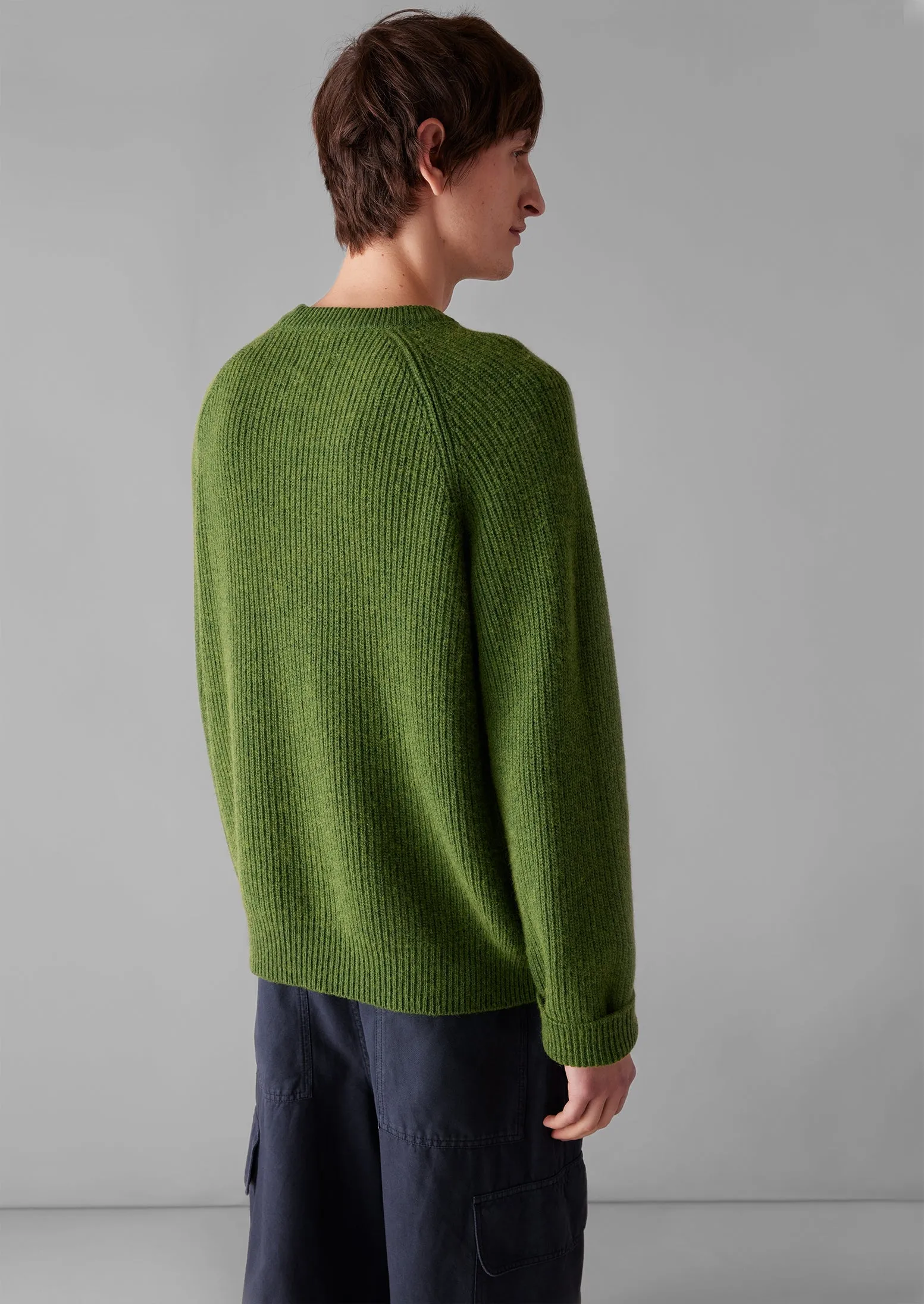 Fisherman Rib Cotton Wool Sweater | Lawn Green sold by TOAST product image thumbnail 4