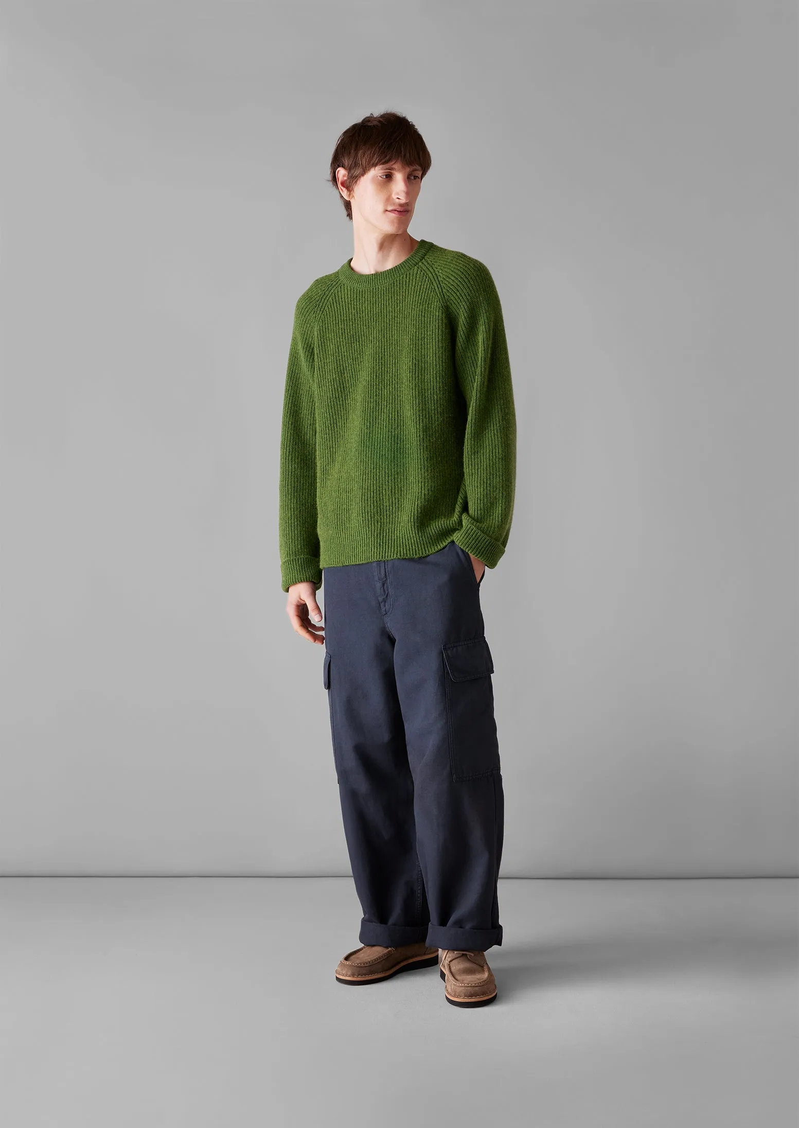 Fisherman Rib Cotton Wool Sweater | Lawn Green sold by TOAST product image thumbnail 2
