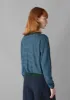 Fine Stripe Linen Wool Cardigan | Cornflower/Dark Green sold by TOAST