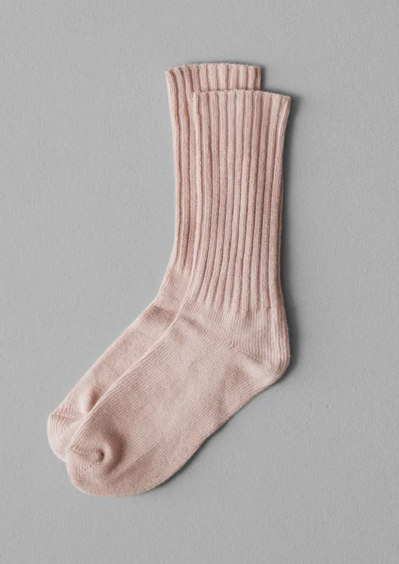 Escuyer Ribbed Cotton Socks | Dusty Pink sold by TOAST
