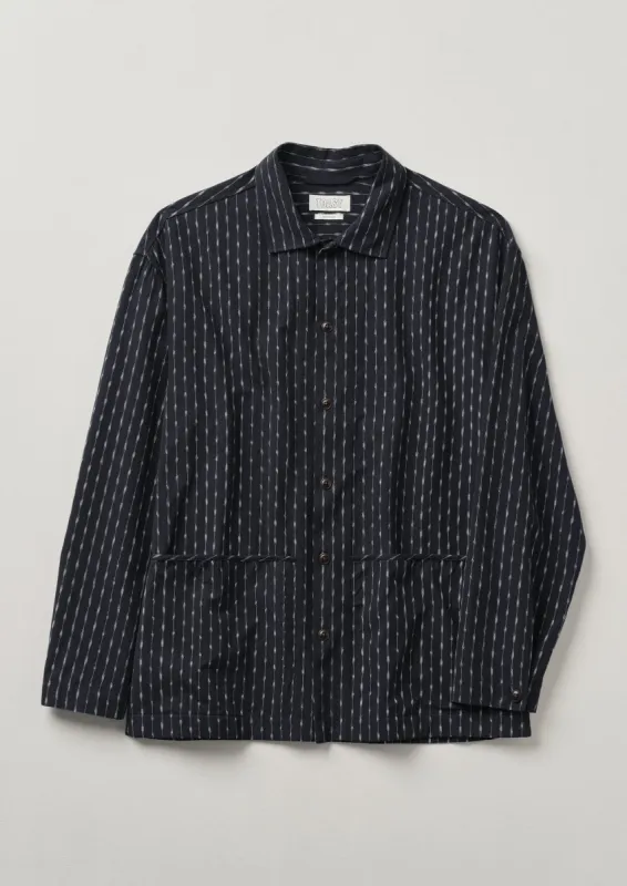 Cotton Ikat Lounge Shirt | Slate/Ecru sold by TOAST