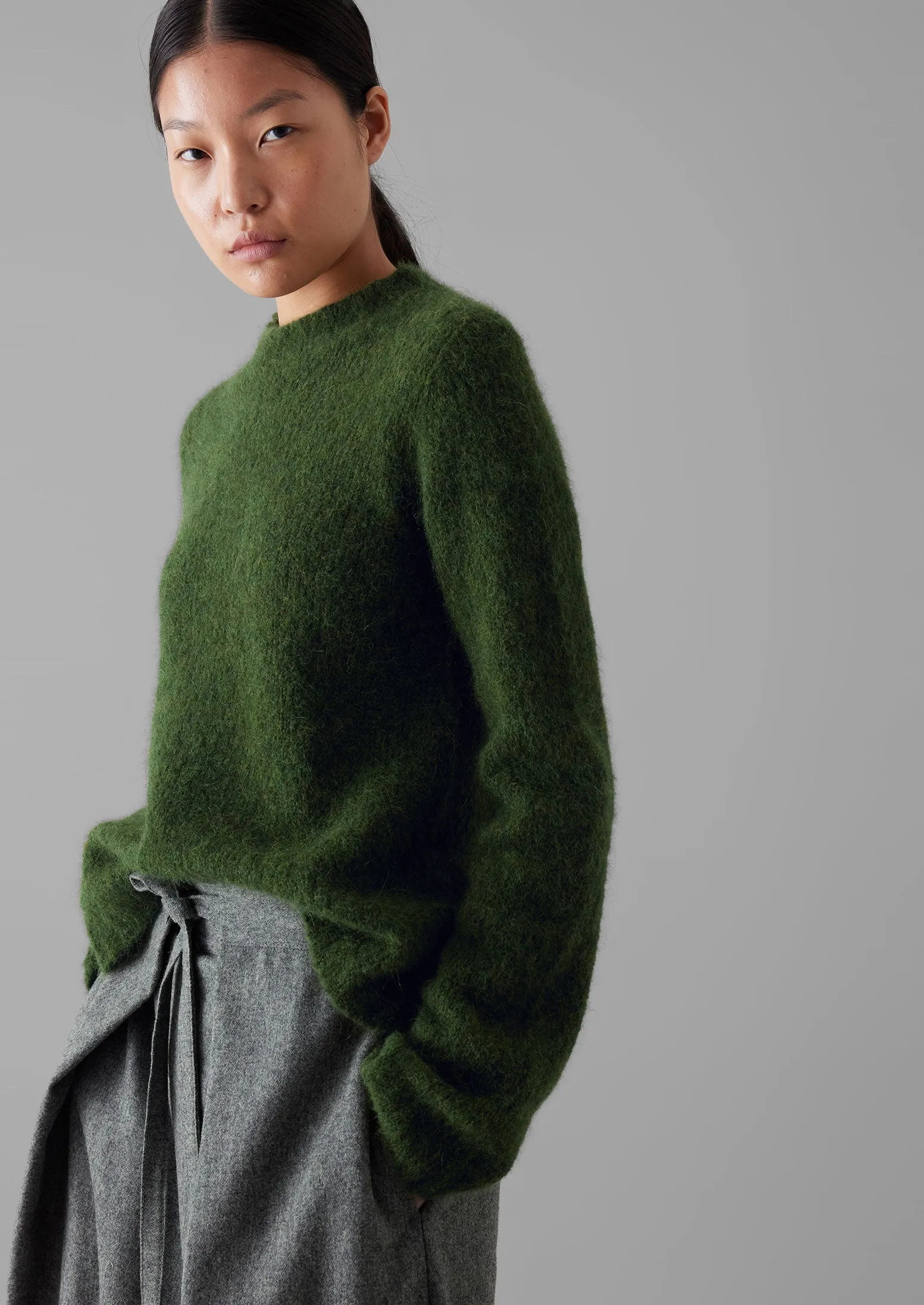 Brushed Alpaca High Neck Sweater | Moss Green sold by TOAST product image thumbnail 3