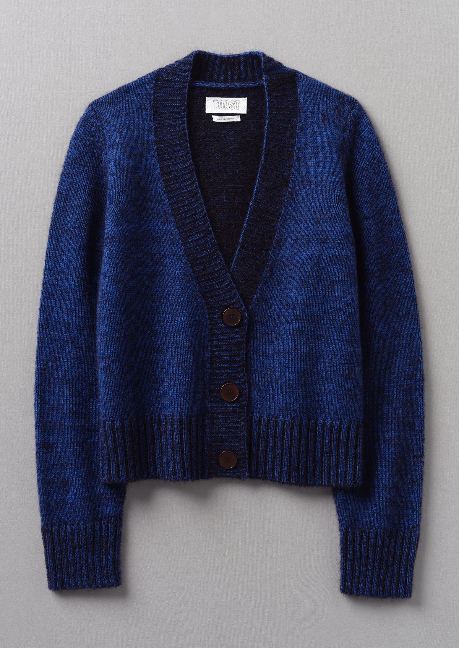 V-Neck Alpaca Blend Cardigan | Blue Melange sold by TOAST