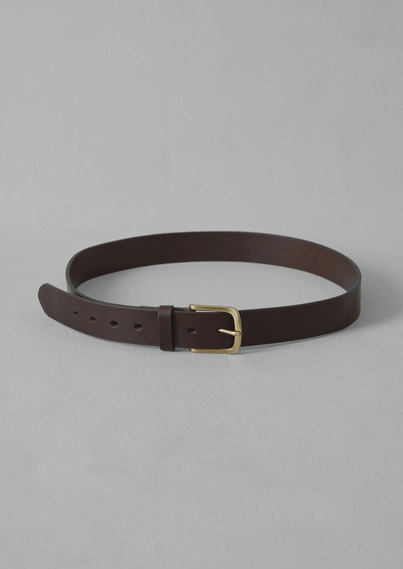 Brass Buckle Leather Belt | Dark Brown sold by TOAST