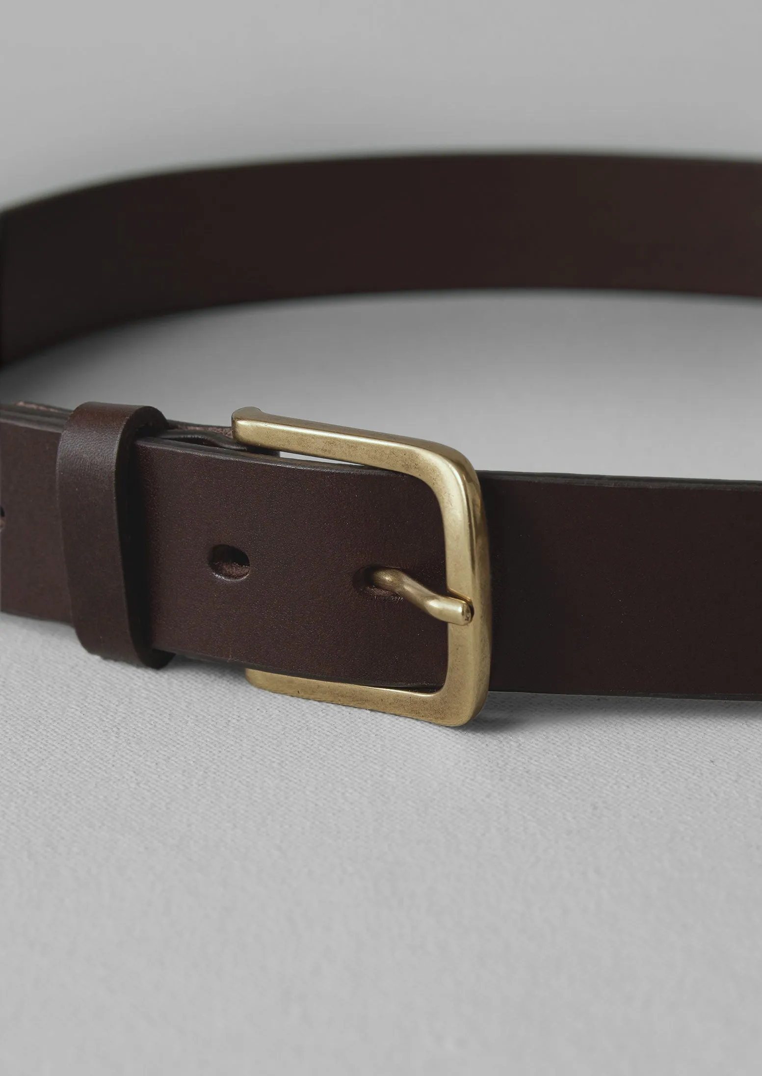 Brass Buckle Leather Belt | Dark Brown sold by TOAST product image thumbnail 2
