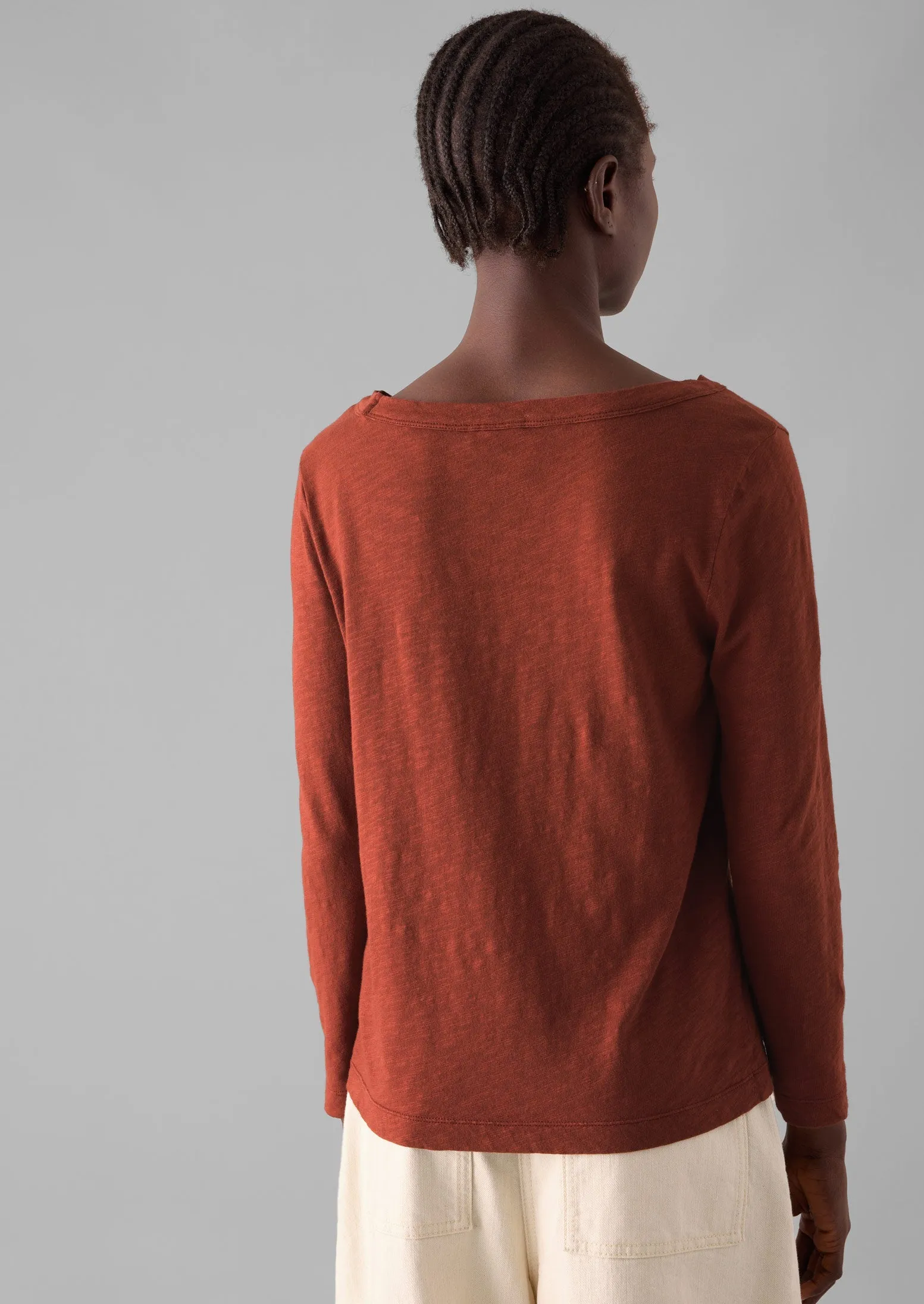 Lia Garment Dyed Boat Neck Tee | Braeburn Red sold by TOAST product image thumbnail 4