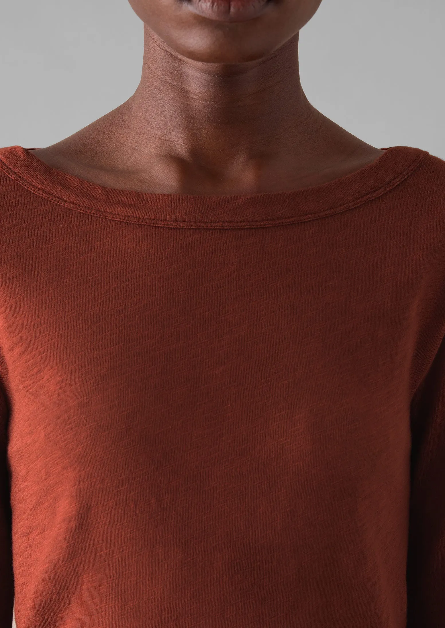 Lia Garment Dyed Boat Neck Tee | Braeburn Red sold by TOAST product image thumbnail 3