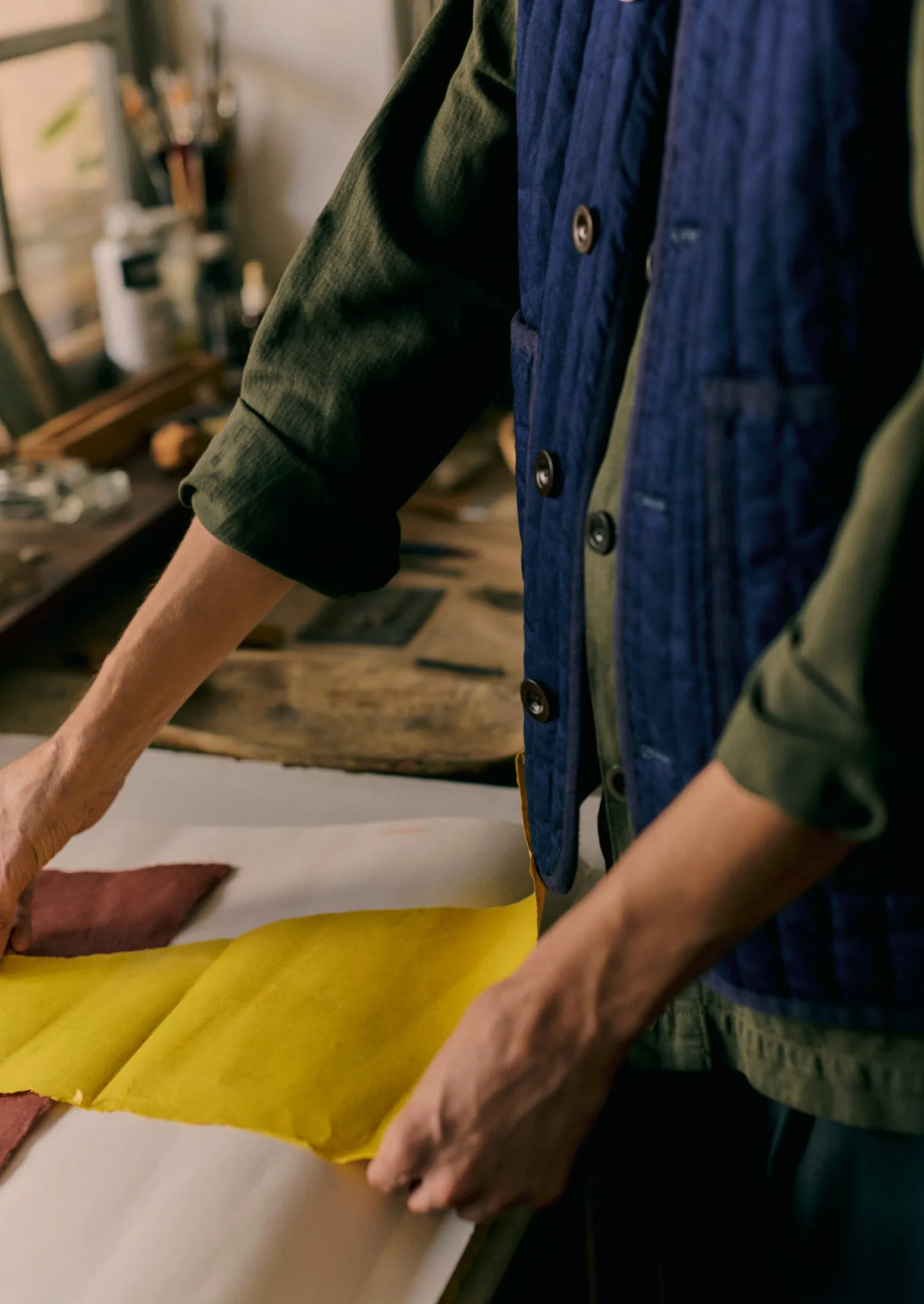 Indigo Cotton Padded Gilet | Indigo sold by TOAST product image thumbnail 4