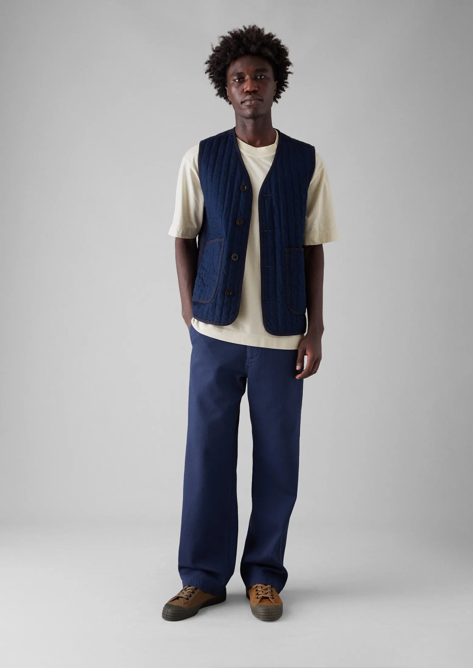 Indigo Cotton Padded Gilet | Indigo sold by TOAST product image thumbnail 2
