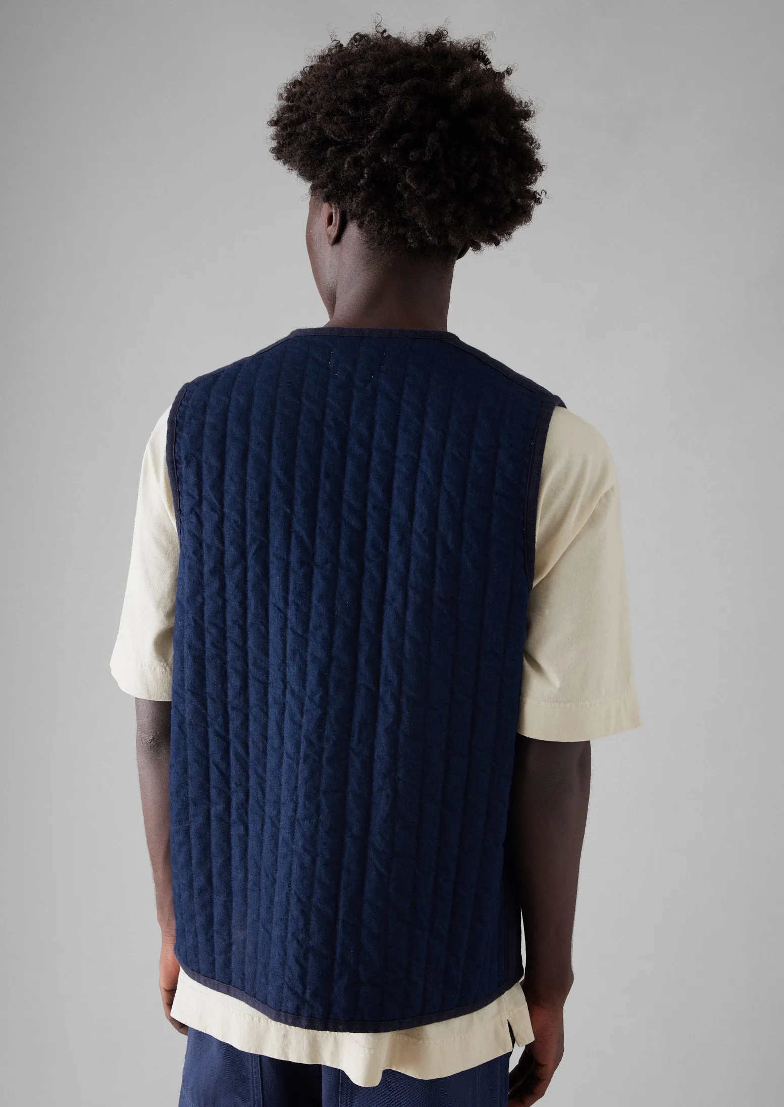 Indigo Cotton Padded Gilet | Indigo sold by TOAST product image thumbnail 5