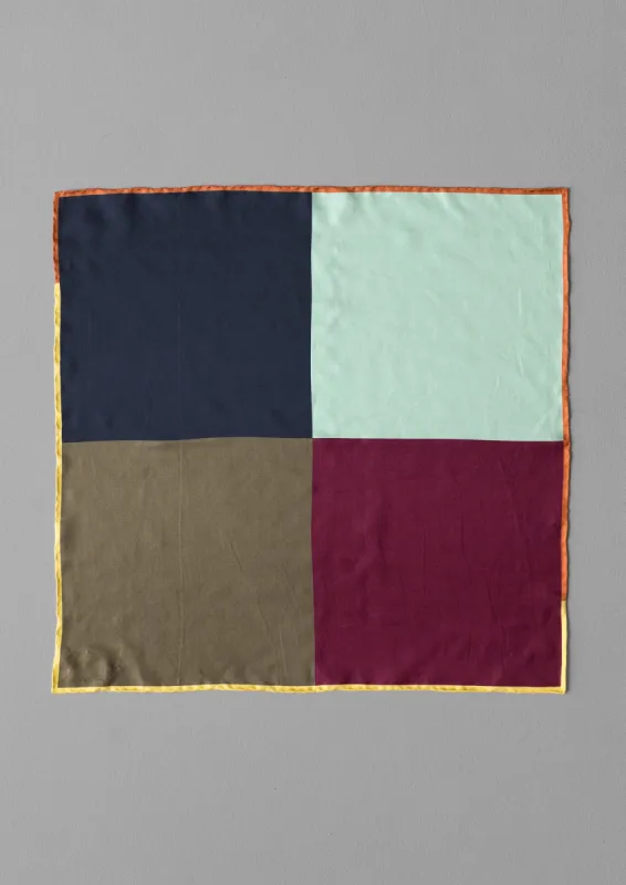 Scout Colour Block Silk Bandana | Olive sold by TOAST