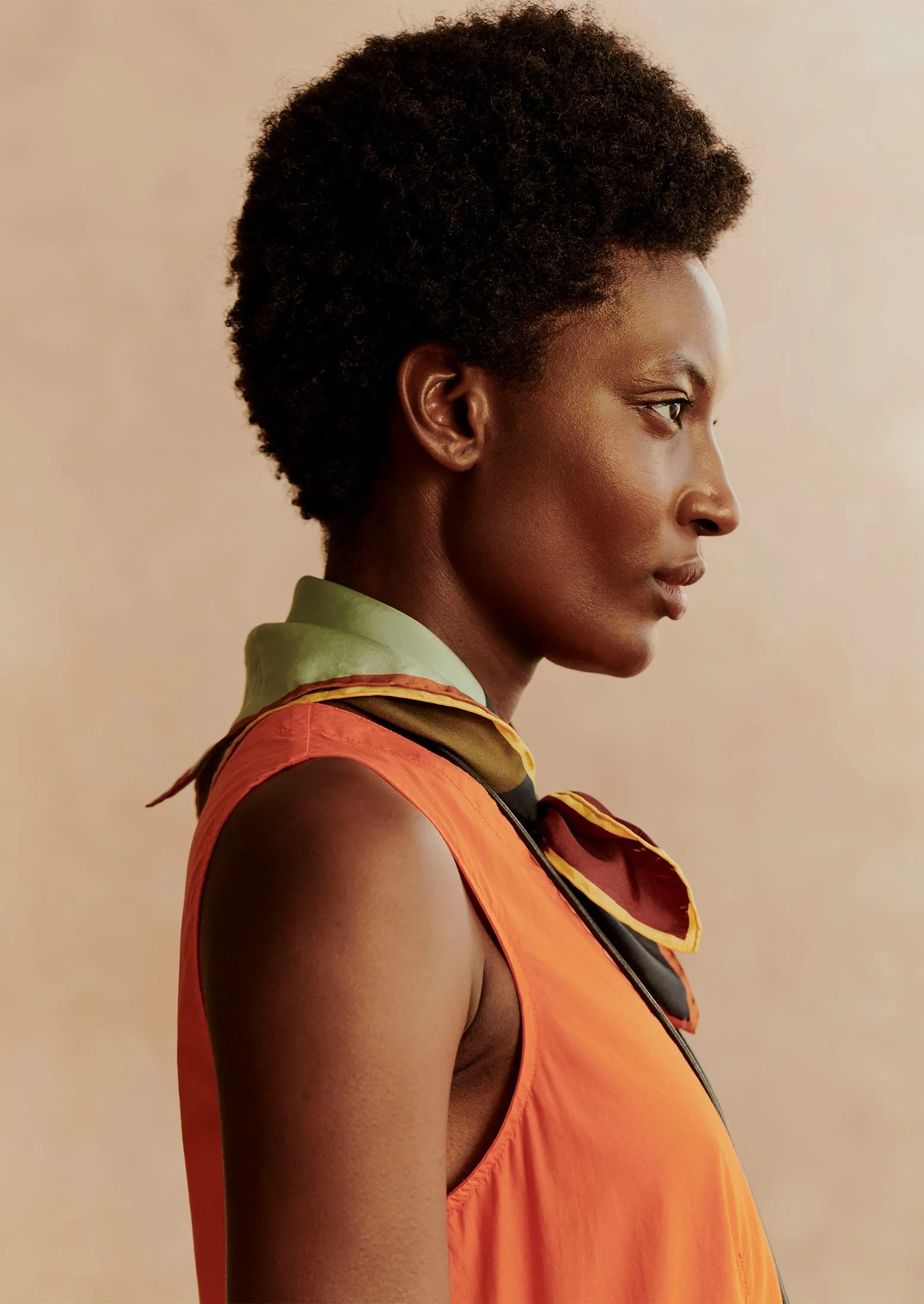 Scout Colour Block Silk Bandana | Olive sold by TOAST product image thumbnail 2