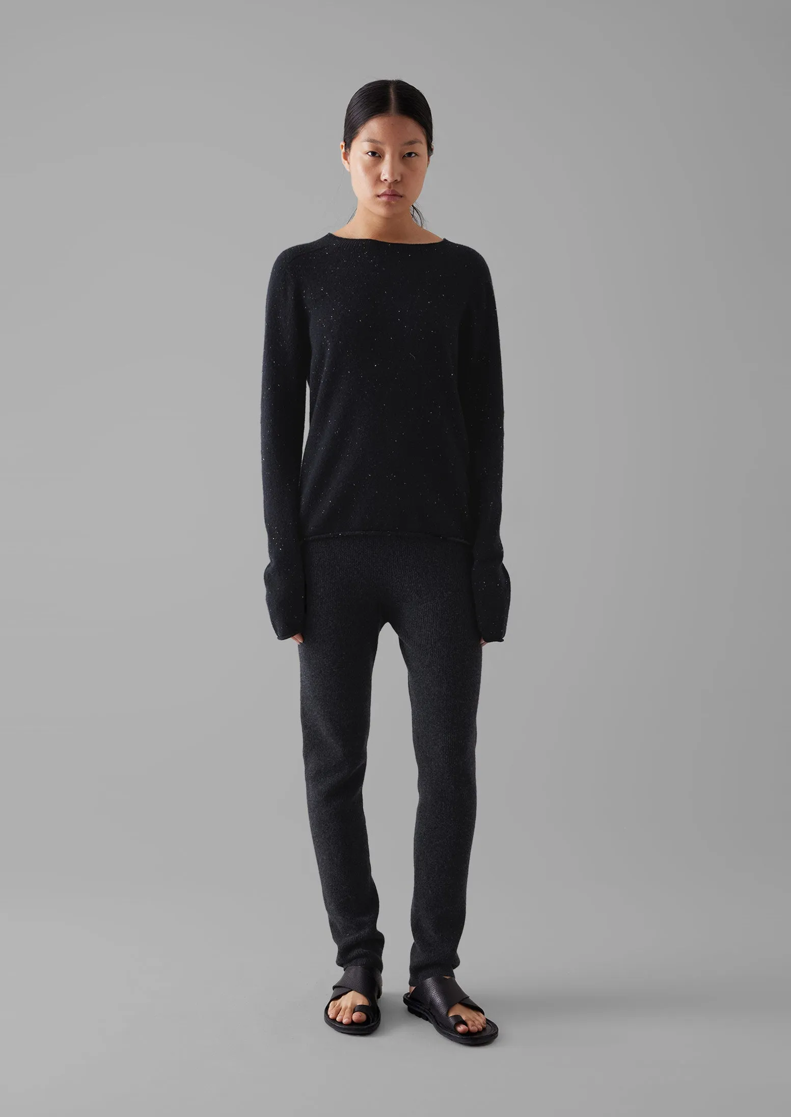 Recycled Cashmere Slim Leg Trousers | Charcoal sold by TOAST product image thumbnail 4